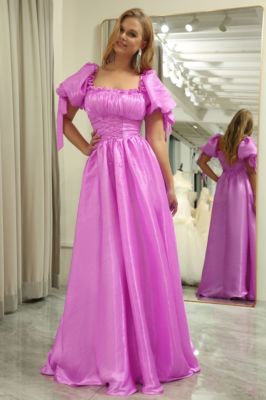 Prom Dresses HELLYMOON | A Line Convertible Long Prom Dress Fuchsia