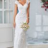 Wedding Dresses HELLYMOON | Mermaid Lace V-Neck Wedding Dress Ivory