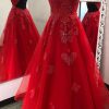 Special Occasion HELLYMOON | Princess A Line Beading Prom Dress With Appliques Red