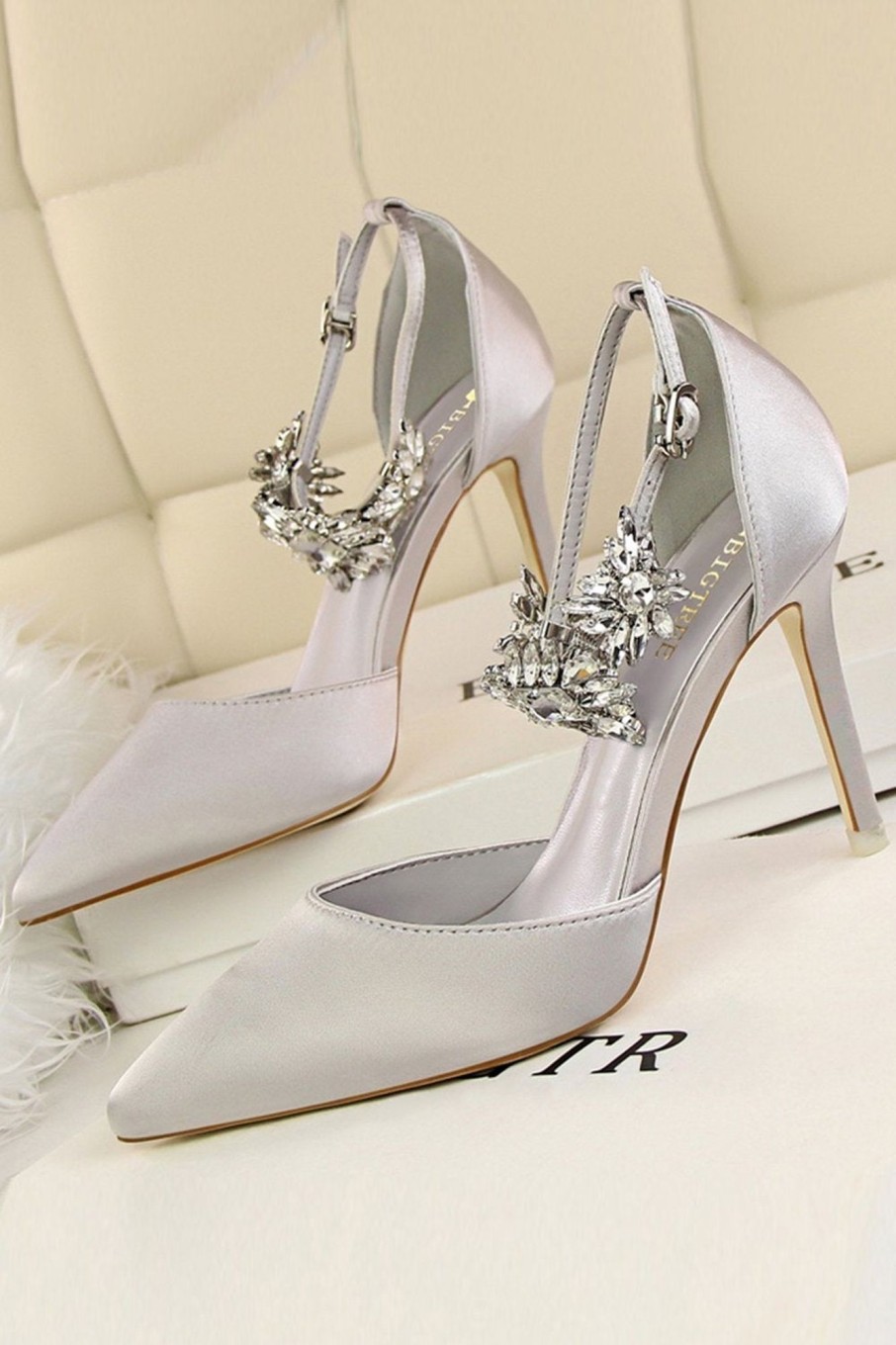 Accessories HELLYMOON | Ankle Strap Prom Heels With Crystals