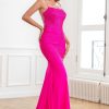 Special Occasion HELLYMOON | Glitter Hot Pink Mermaid Beaded Prom Dresses Fuchsia