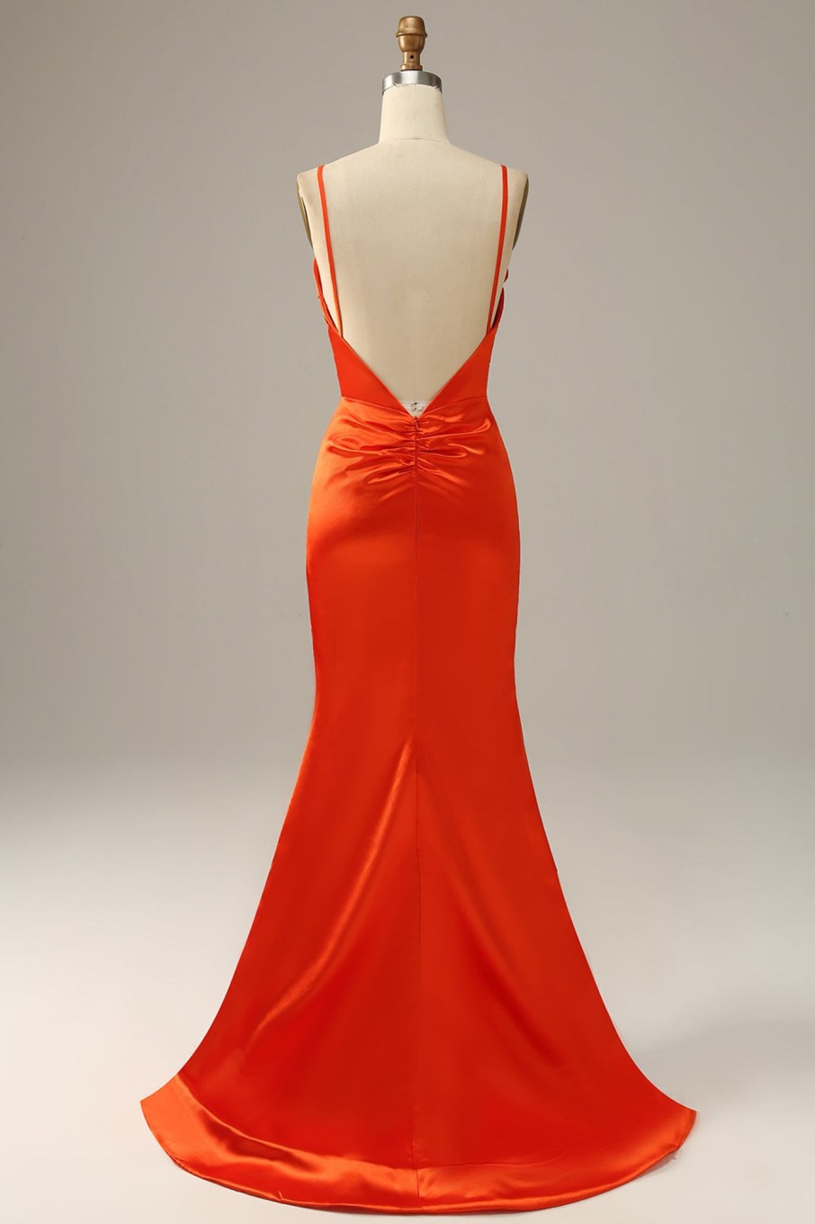 Prom Dresses HELLYMOON | Spaghetti Straps Mermaid Prom Dress Orange