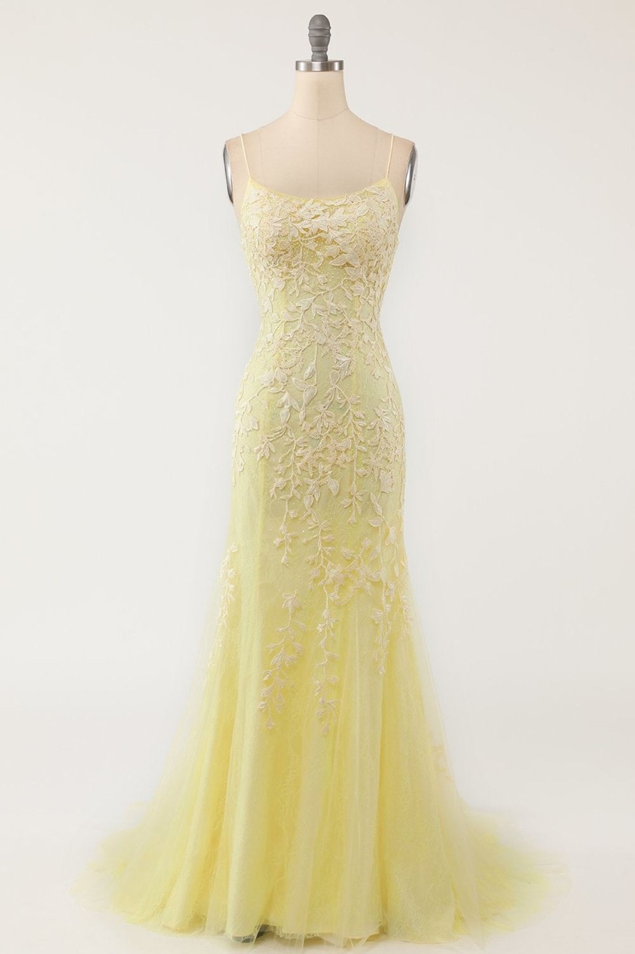 Special Occasion HELLYMOON | Mermaid Long Prom Dress With Appliques Yellow