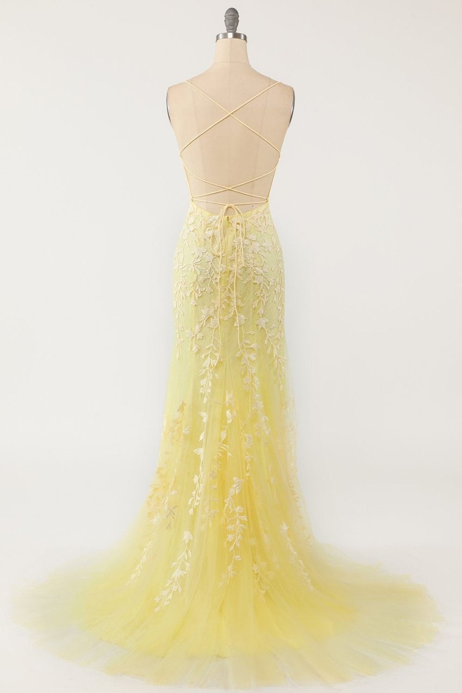 Special Occasion HELLYMOON | Mermaid Long Prom Dress With Appliques Yellow