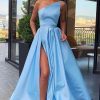 Special Occasion HELLYMOON | Strapless Satin A-Line Prom Dress With Slit