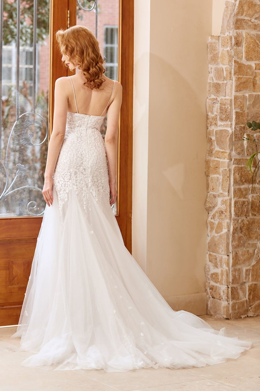 Wedding Dresses HELLYMOON | Mermaid Chruch Sweep Train Wedding Dress White