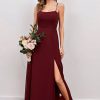 Partywear HELLYMOON | Spaghetti Straps Long Bridesmaid Dress With Split