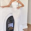 Prom Dresses HELLYMOON | One Shoulder Sequins Mermaid Prom Dress White