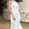 Special Occasion HELLYMOON | Sheath Halter Wedding Guest Party Dress White