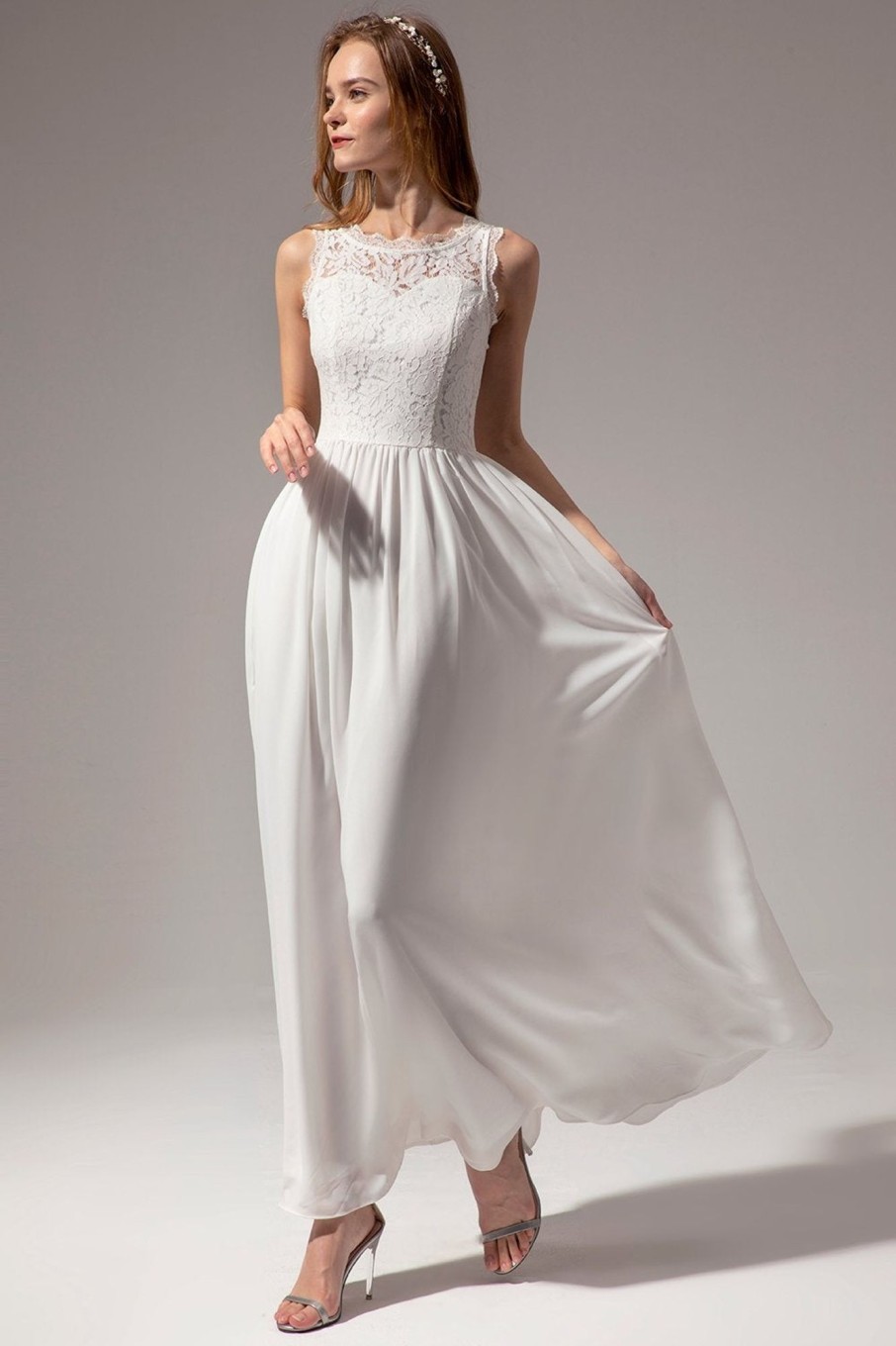 Special Occasion HELLYMOON | A-Line Sweetheart Long Formal Prom Party Dress With Lace White