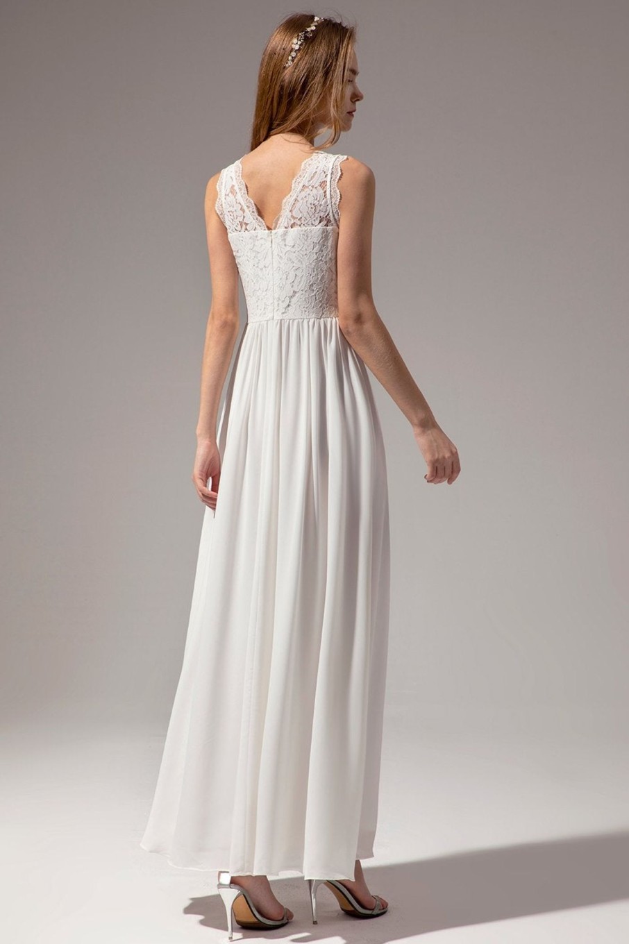 Special Occasion HELLYMOON | A-Line Sweetheart Long Formal Prom Party Dress With Lace White