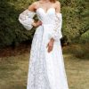 Wedding Dresses HELLYMOON | Organza Off Shoulder Wedding Dress White