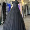 Special Occasion HELLYMOON | Off The Shoulder Glitter A Line Prom Dress Black