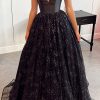 Prom Dresses HELLYMOON | A Line Sparkly Princess Prom Dress With Lace-Up Back