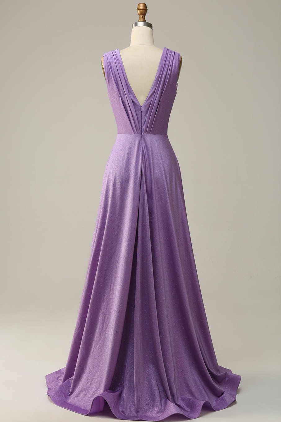 Special Occasion HELLYMOON | Deep V-Neck Sparkly Prom Dress Purple