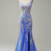 Prom Dresses HELLYMOON | Mermaid V Neck Long Prom Dress With Appliques Beading