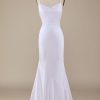 Wedding Dresses HELLYMOON | Mermaid Lace-Up Back Sweep Train Wedding Dress White