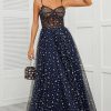 Special Occasion HELLYMOON | Spaghetti Straps Long Prom Dress With Star Navy