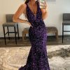 Special Occasion HELLYMOON | Purple Sequins Prom Dress Fuchsia