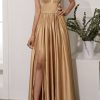 Special Occasion HELLYMOON | Satin Long Prom Party Dress With Slit