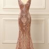 Special Occasion HELLYMOON | Rose Gold Sequins Long Prom Dress