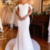 Wedding Dresses HELLYMOON | Simple Mermaid Boho Wedding Dress White