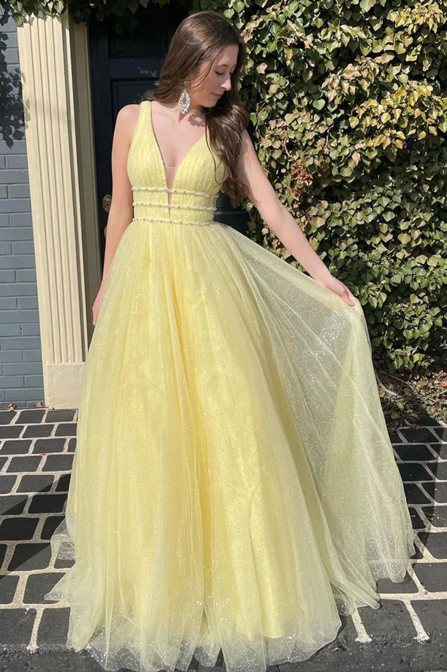 Prom Dresses HELLYMOON | Tulle A Line Sparkly Princess Prom Dress