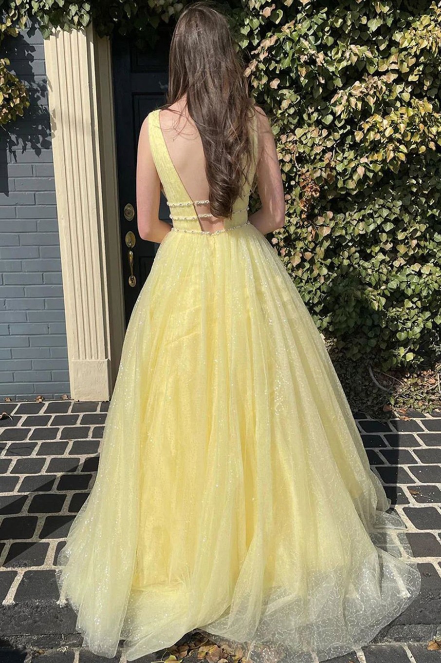 Prom Dresses HELLYMOON | Tulle A Line Sparkly Princess Prom Dress