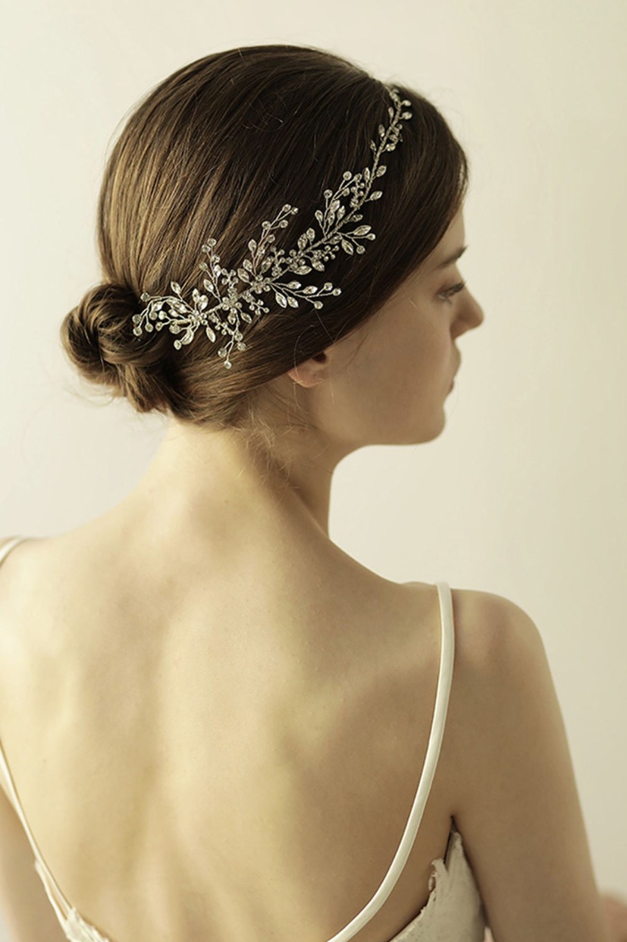 Accessories HELLYMOON | Shiny Rhinestone Branch Bridal Headband White