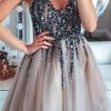 Special Occasion HELLYMOON | Grey Pink Sequins Graduation Dress With Beading Silver Grey