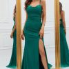 Prom Dresses HELLYMOON | Mermaid Spaghetti Straps Long Prom Dress With Criss Cross Back