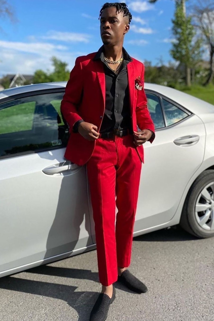 Men HELLYMOON | Notched Lapel 2 Piece Men'S Prom Suits Red