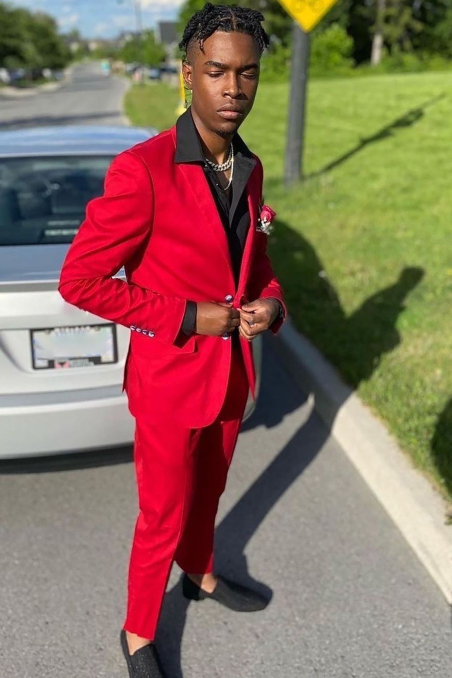 Men HELLYMOON | Notched Lapel 2 Piece Men'S Prom Suits Red