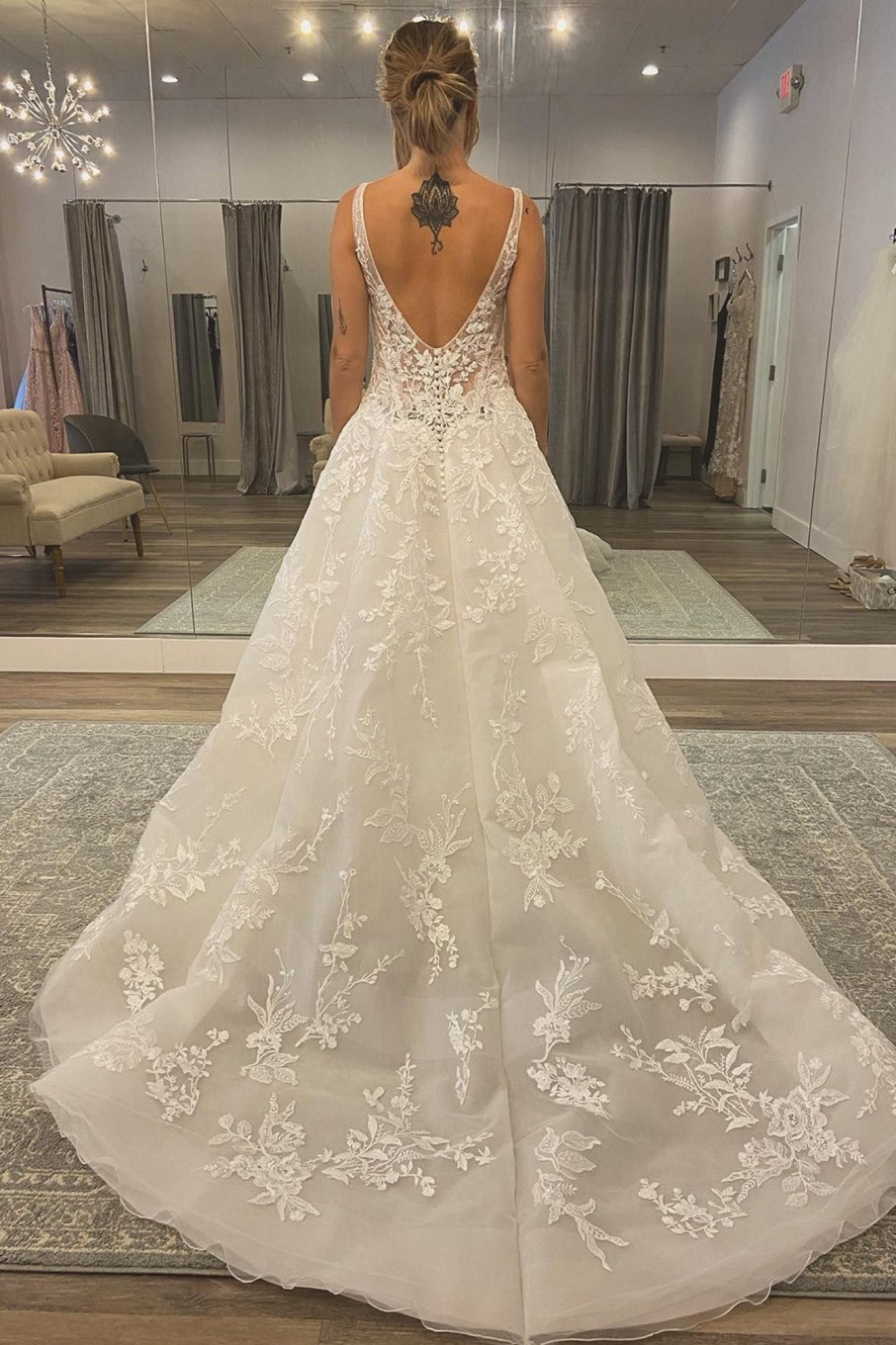 Wedding Dresses HELLYMOON | A-Line Long Wedding Dress With Appliques White