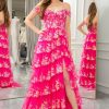 Prom Dresses HELLYMOON | A-Line Off The Shoulder Tiered Prom Dress With Sequins