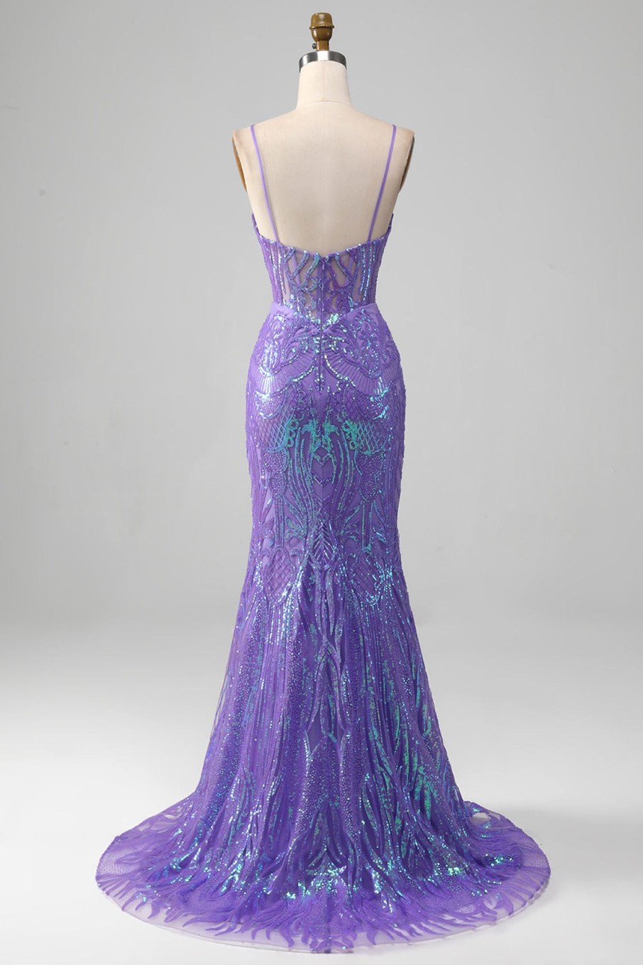 Prom Dresses HELLYMOON | Mermaid Sparkly Corset Prom Dress Purple