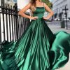 Prom Dresses HELLYMOON | A Line Satin Prom Dress With Pockets