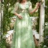 Special Occasion HELLYMOON | A Line Tulle Corset Prom Dress With Sleeves Green