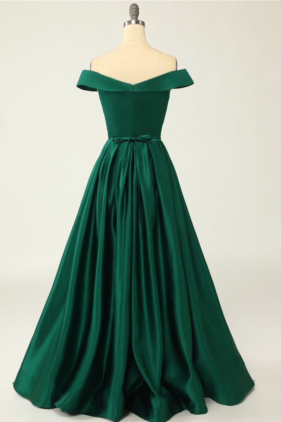 Special Occasion HELLYMOON | Off The Shoulder Satin A-Line Prom Dress With Buttons