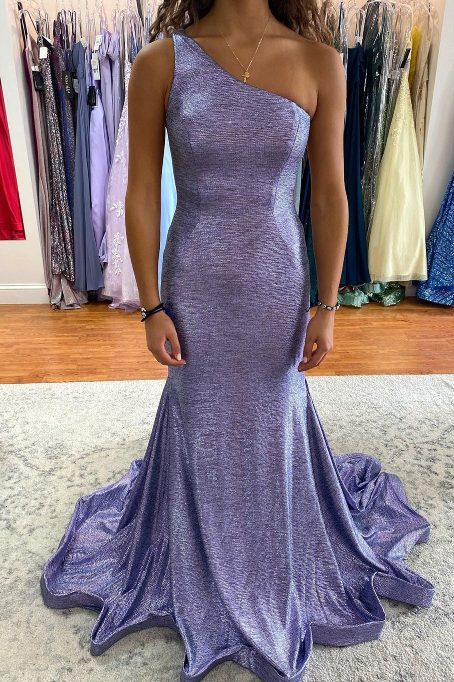 Special Occasion HELLYMOON | One Shoulder Mermaid Prom Dress Purple