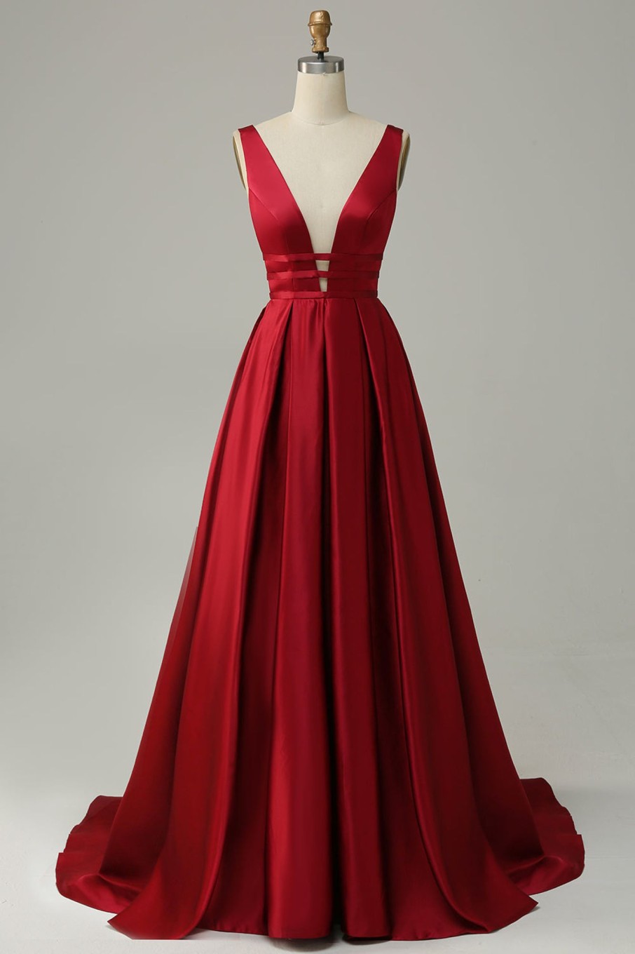 Special Occasion HELLYMOON | A Line Satin Simple Prom Dress Burgundy