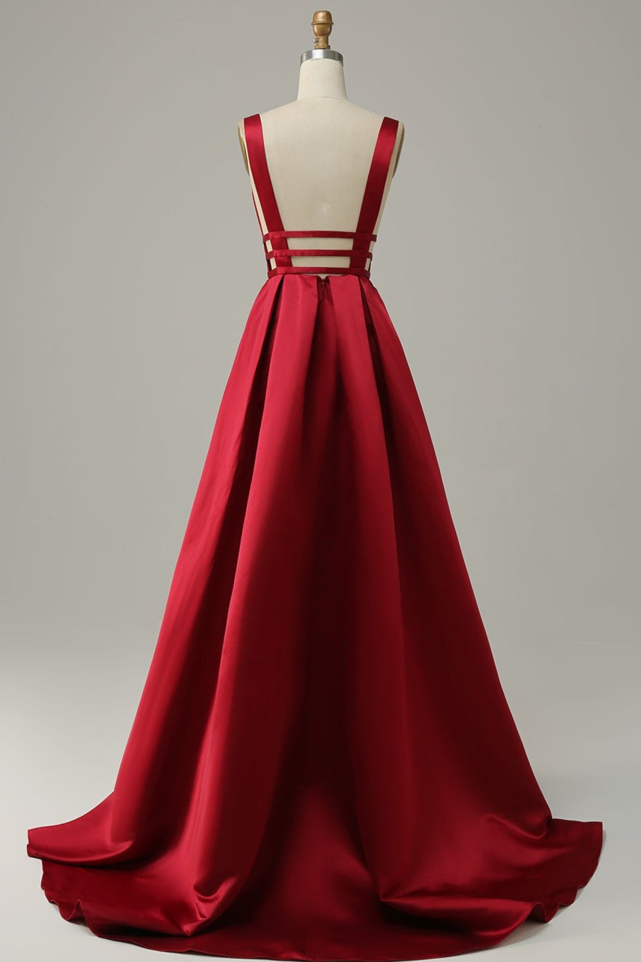 Special Occasion HELLYMOON | A Line Satin Simple Prom Dress Burgundy