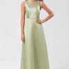 Partywear HELLYMOON | Satin Green Bridesmaid Dress With Pleated