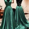 Prom Dresses HELLYMOON | Satin A-Line Prom Dress With Slit