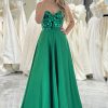 Prom Dresses HELLYMOON | Sparkly A-Line Strapless Corset Prom Dress Dark Green