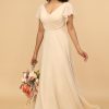 Partywear HELLYMOON | Cap Sleeves Long Chiffon Bridesmaid Dress