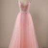 Prom Dresses HELLYMOON | Beading Tulle Princess Prom Dress Pink