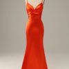 Special Occasion HELLYMOON | Spaghetti Straps Mermaid Prom Dress Orange