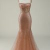 Special Occasion HELLYMOON | Spaghetti Straps Tulle Glitter Corset Prom Dress Blush