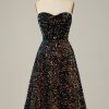 Prom Dresses HELLYMOON | A Line Strapless Sequins Prom Dress Black